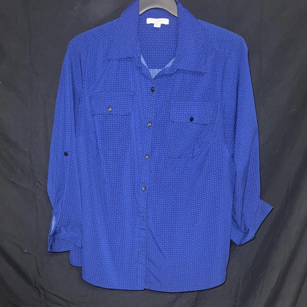 Studio Works Geometric button down blouse - Picture 1 of 4